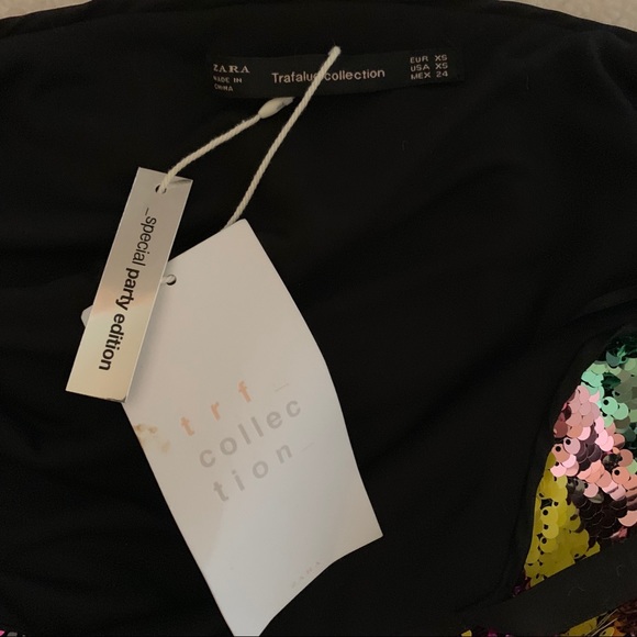 Zara Multicolored Sequin Top NWT - Picture 5 of 5